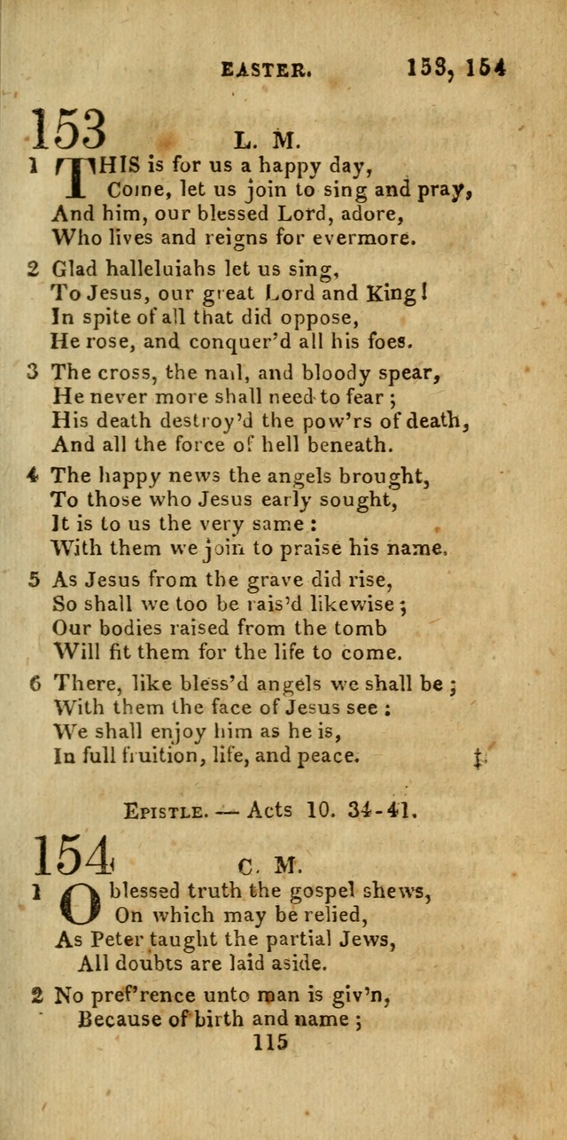 Church Hymn Book; consisting of hymns and psalms, original and selected. adapted to public worship and many other occasions. 2nd ed. page 115