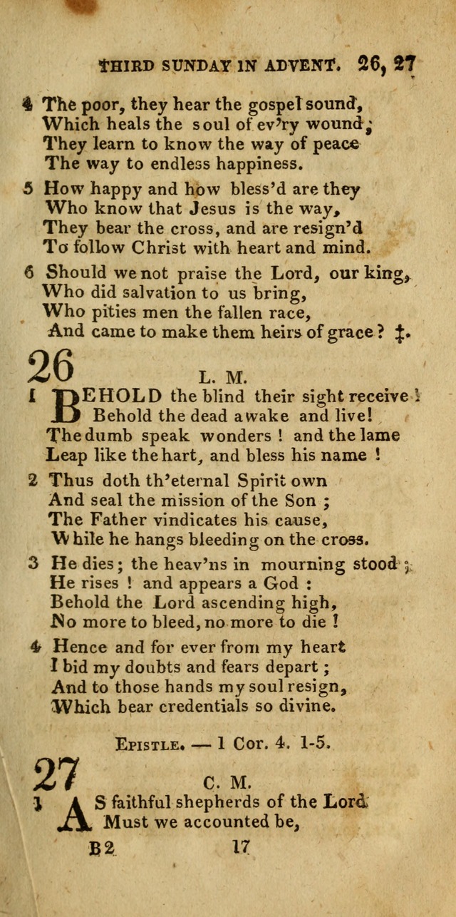 Church Hymn Book; consisting of hymns and psalms, original and selected. adapted to public worship and many other occasions. 2nd ed. page 17