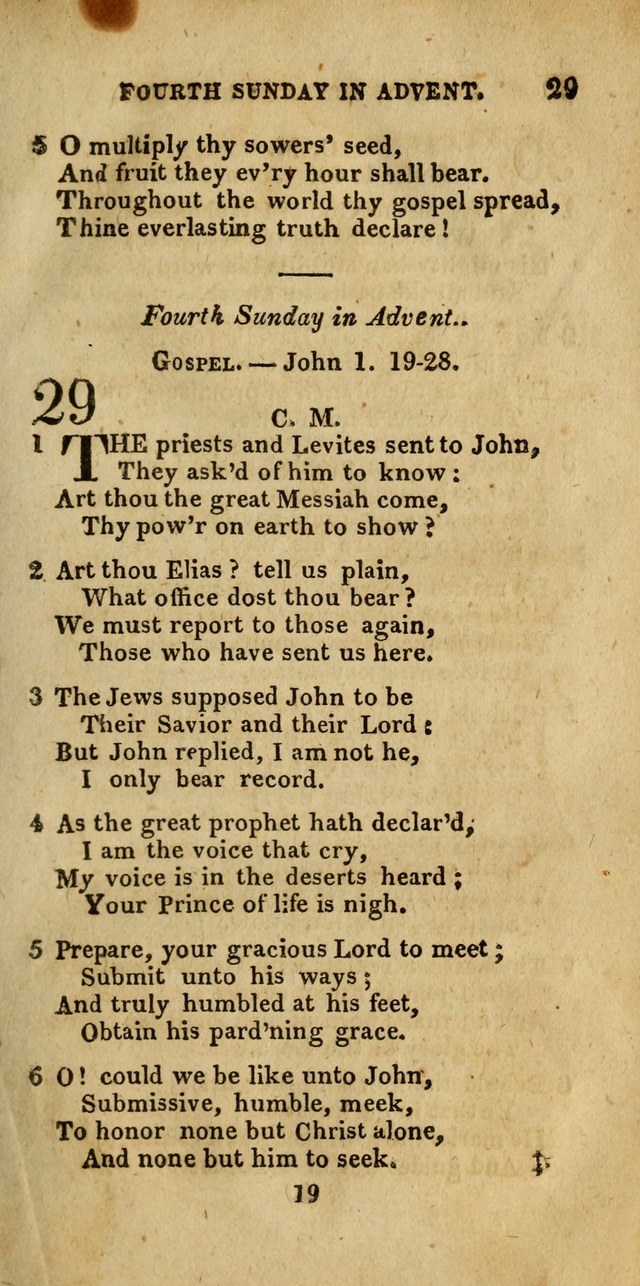 Church Hymn Book; consisting of hymns and psalms, original and selected. adapted to public worship and many other occasions. 2nd ed. page 19