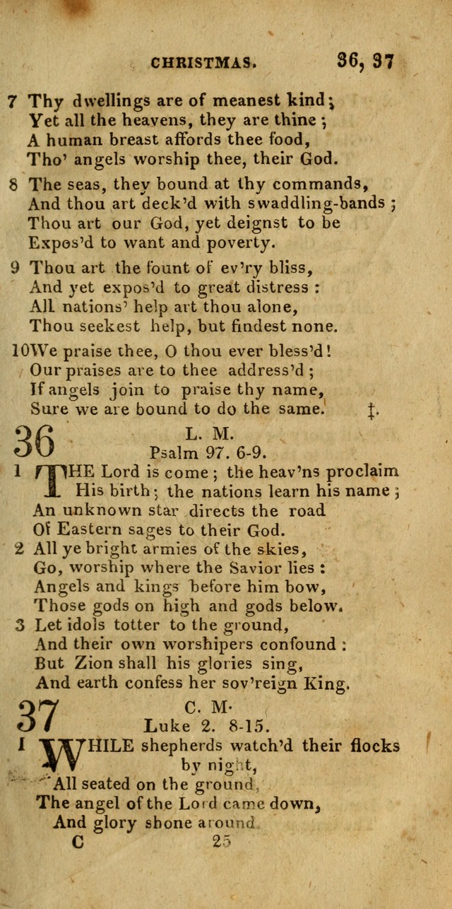 Church Hymn Book; consisting of hymns and psalms, original and selected. adapted to public worship and many other occasions. 2nd ed. page 25