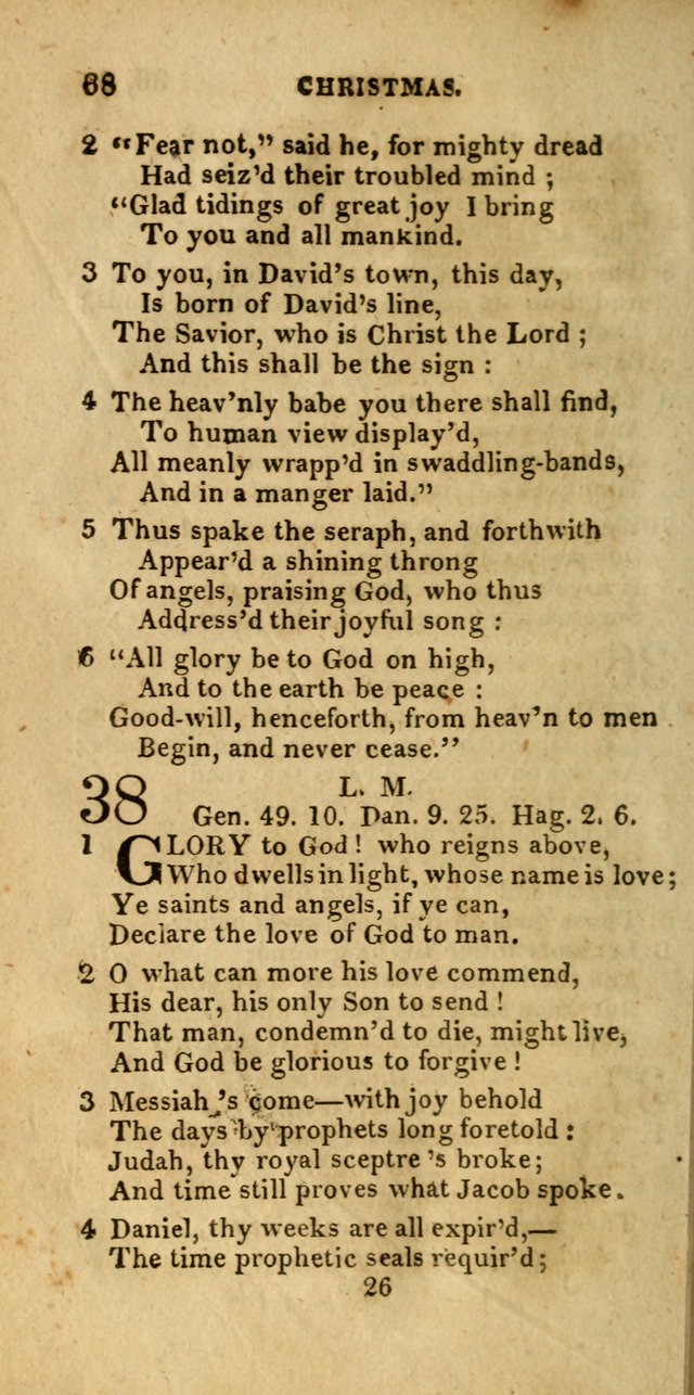 Church Hymn Book; consisting of hymns and psalms, original and selected. adapted to public worship and many other occasions. 2nd ed. page 26
