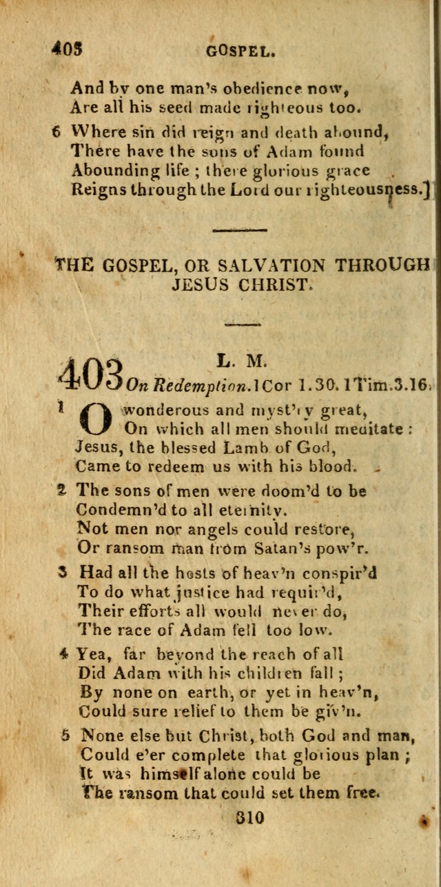 Church Hymn Book; consisting of hymns and psalms, original and selected. adapted to public worship and many other occasions. 2nd ed. page 308