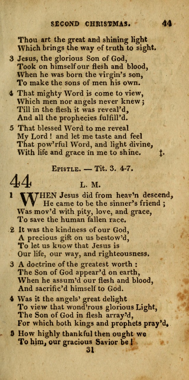 Church Hymn Book; consisting of hymns and psalms, original and selected. adapted to public worship and many other occasions. 2nd ed. page 31