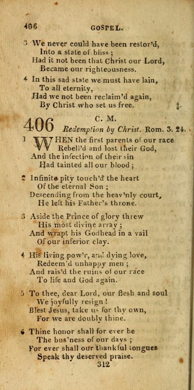 Church Hymn Book; consisting of hymns and psalms, original and selected. adapted to public worship and many other occasions. 2nd ed. page 310