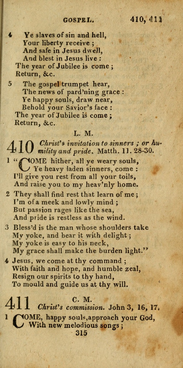 Church Hymn Book; consisting of hymns and psalms, original and selected. adapted to public worship and many other occasions. 2nd ed. page 313