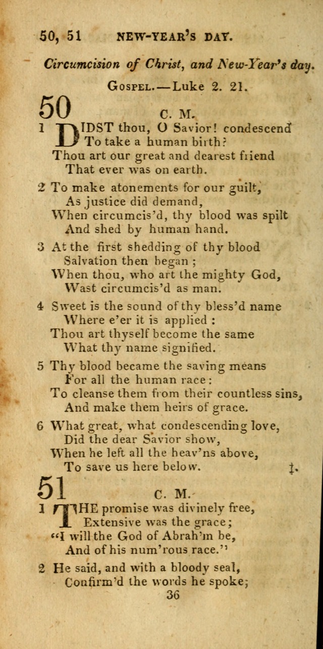 Church Hymn Book; consisting of hymns and psalms, original and selected. adapted to public worship and many other occasions. 2nd ed. page 36