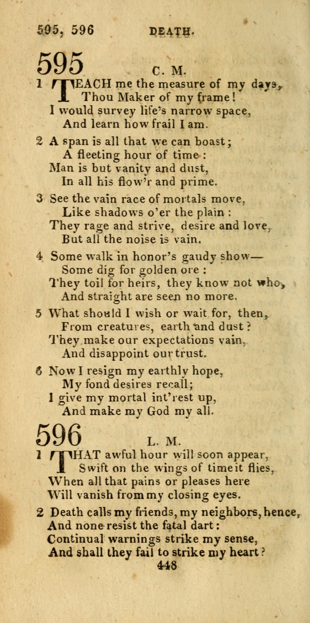 Church Hymn Book; consisting of hymns and psalms, original and selected. adapted to public worship and many other occasions. 2nd ed. page 446