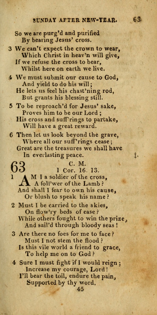 Church Hymn Book; consisting of hymns and psalms, original and selected. adapted to public worship and many other occasions. 2nd ed. page 45