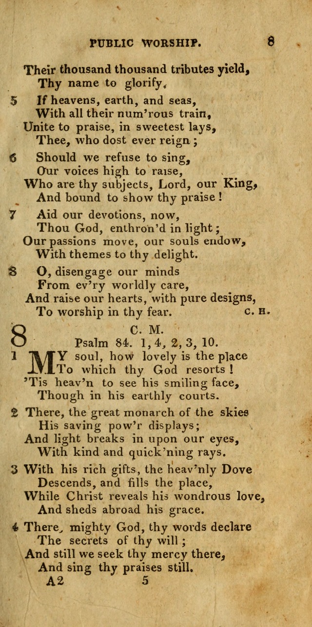 Church Hymn Book; consisting of hymns and psalms, original and selected. adapted to public worship and many other occasions. 2nd ed. page 5