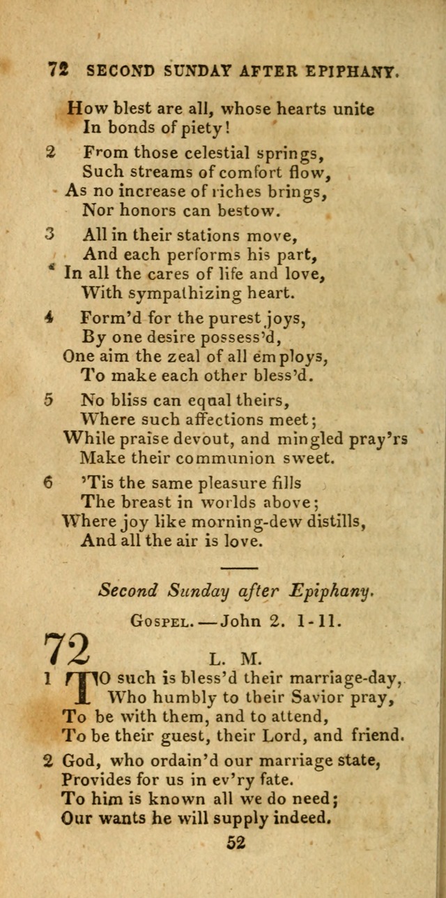 Church Hymn Book; consisting of hymns and psalms, original and selected. adapted to public worship and many other occasions. 2nd ed. page 52