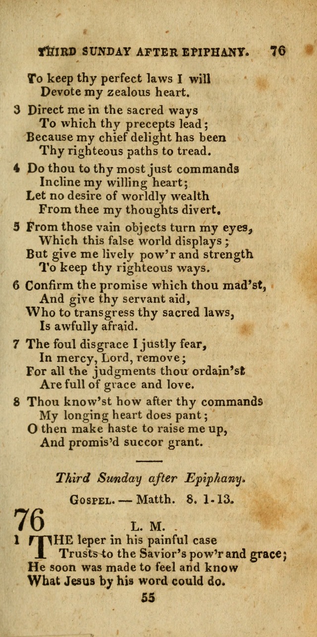 Church Hymn Book; consisting of hymns and psalms, original and selected. adapted to public worship and many other occasions. 2nd ed. page 55