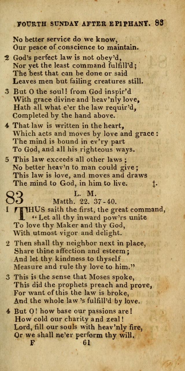 Church Hymn Book; consisting of hymns and psalms, original and selected. adapted to public worship and many other occasions. 2nd ed. page 61
