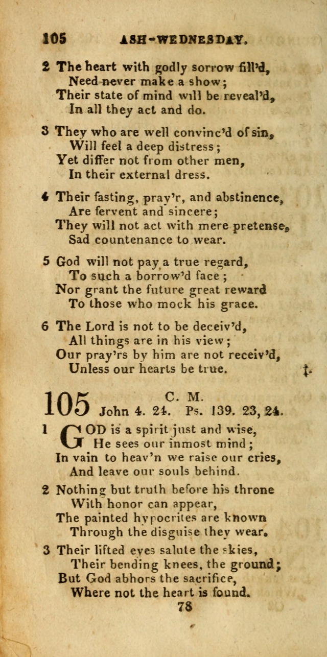 Church Hymn Book; consisting of hymns and psalms, original and selected. adapted to public worship and many other occasions. 2nd ed. page 78