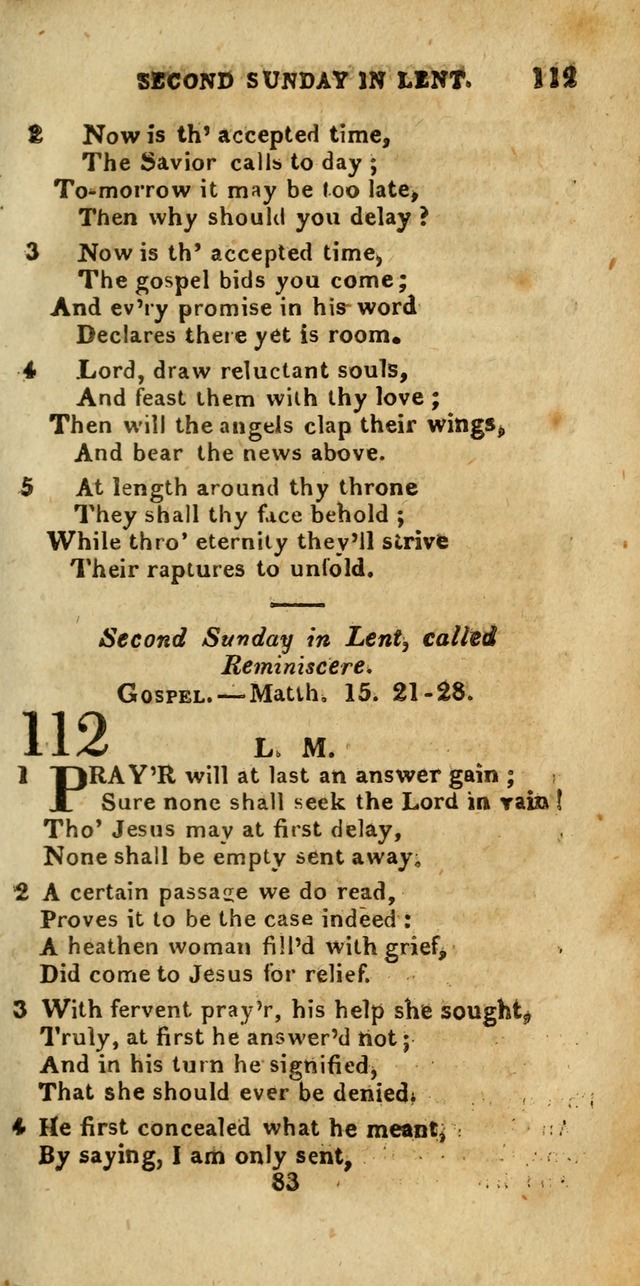 Church Hymn Book; consisting of hymns and psalms, original and selected. adapted to public worship and many other occasions. 2nd ed. page 83