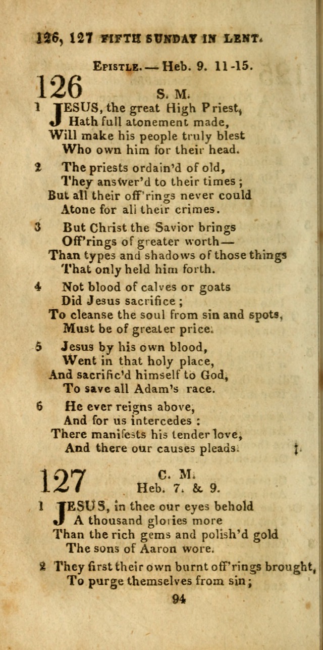 Church Hymn Book; consisting of hymns and psalms, original and selected. adapted to public worship and many other occasions. 2nd ed. page 94