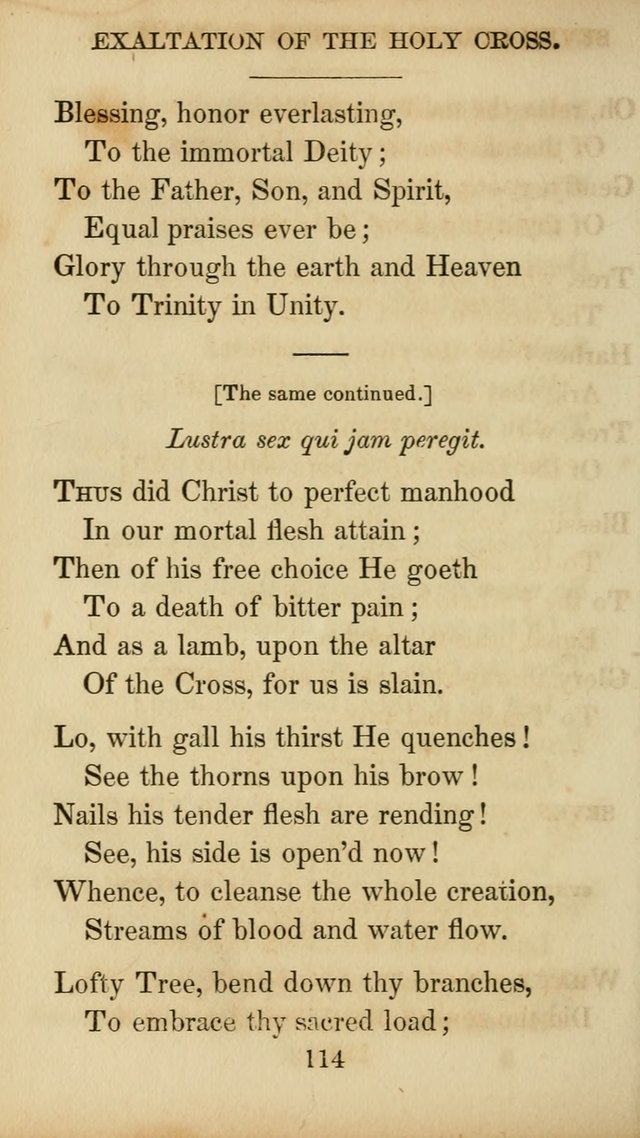 The Catholic Hymn Book: a collection of hymns, anthems, etc. for all  holydays of obligation and devotion throughout the year page 114