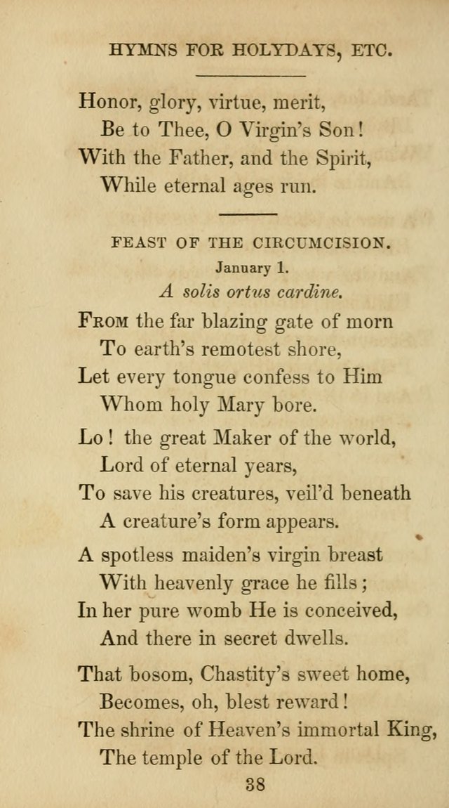 The Catholic Hymn Book: a collection of hymns, anthems, etc. for all  holydays of obligation and devotion throughout the year page 38