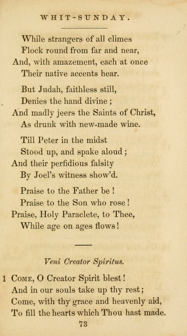 The Catholic Hymn Book: a collection of hymns, anthems, etc. for all  holydays of obligation and devotion throughout the year page 73