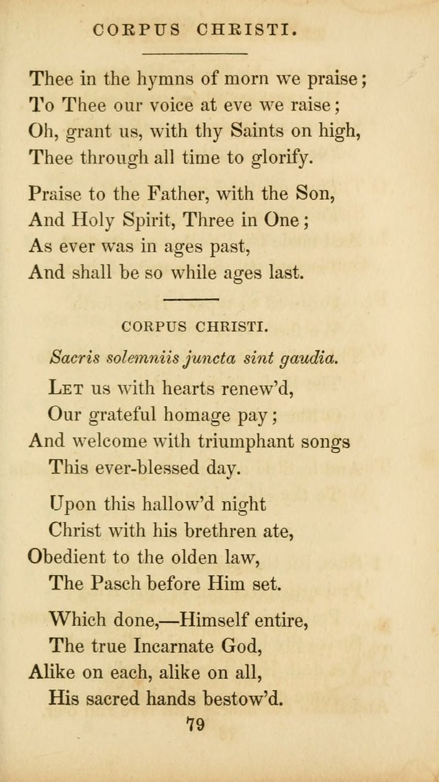 The Catholic Hymn Book: a collection of hymns, anthems, etc. for all  holydays of obligation and devotion throughout the year page 79