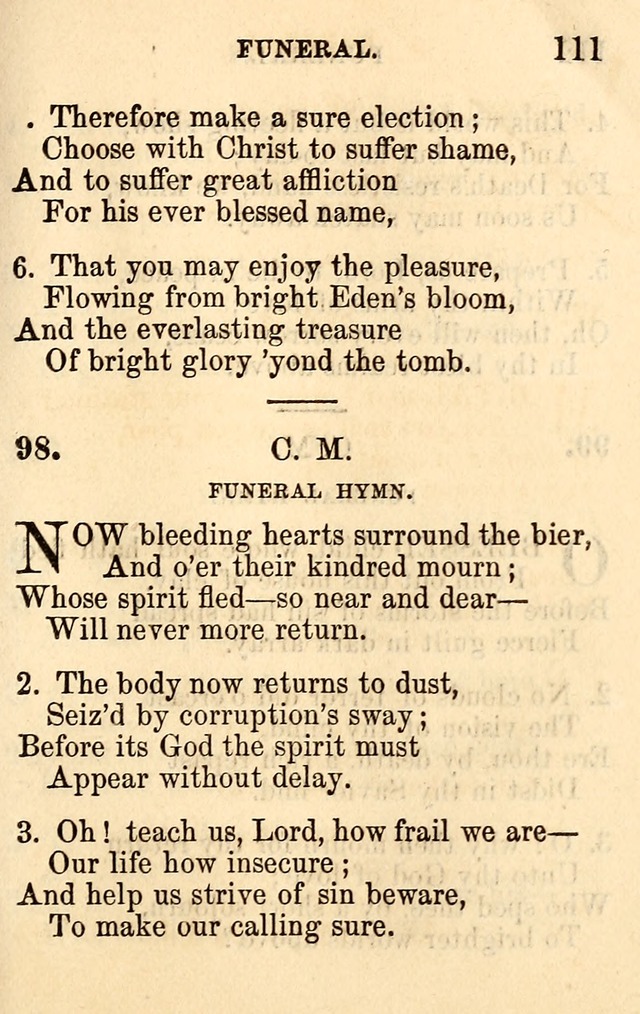 A Collection of Hymns: designed for the use of the Church of Christ page 111