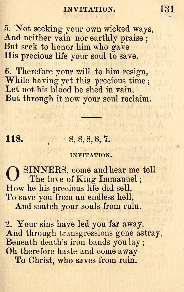 A Collection of Hymns: designed for the use of the Church of Christ page 131