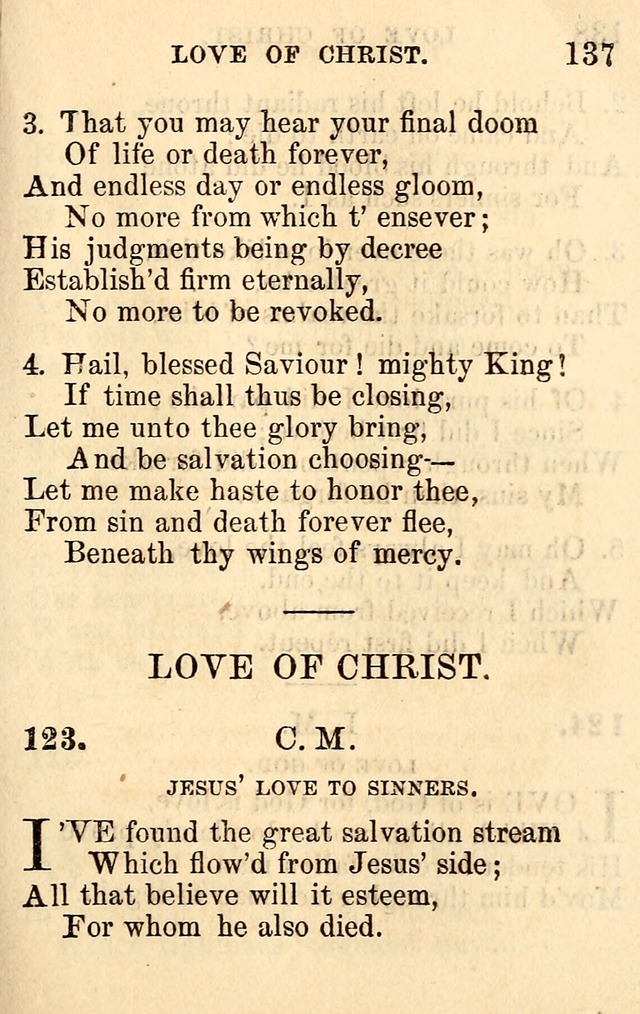 A Collection of Hymns: designed for the use of the Church of Christ page 137