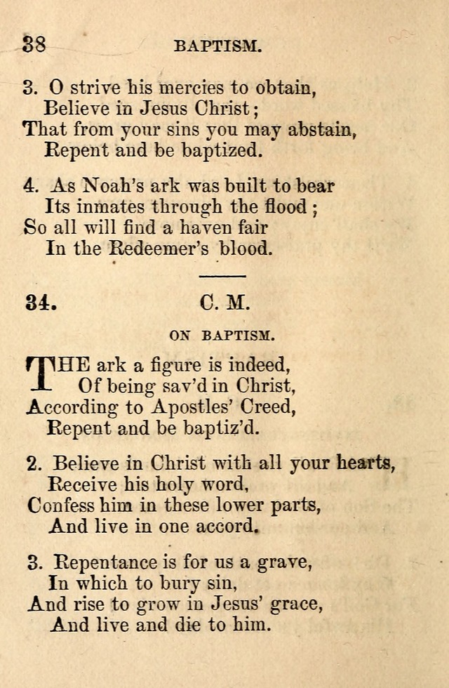 A Collection of Hymns: designed for the use of the Church of Christ page 38