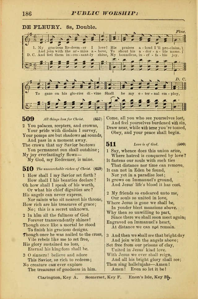 The Christian Hymnal: a choice collection of hymns and tunes for congregational and social worship page 186