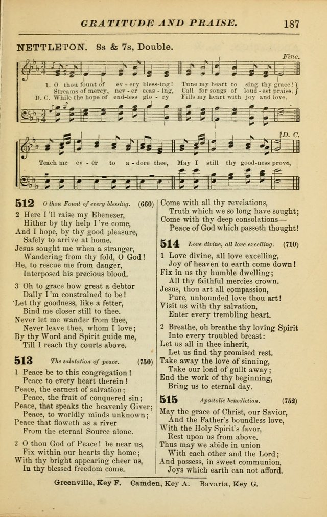 The Christian Hymnal: a choice collection of hymns and tunes for congregational and social worship page 187