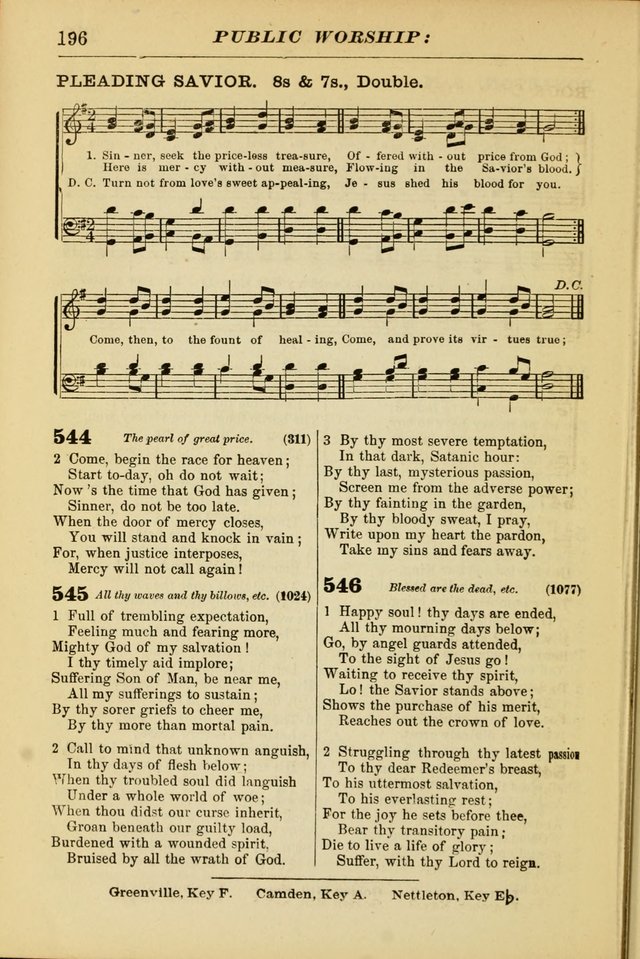 The Christian Hymnal: a choice collection of hymns and tunes for congregational and social worship page 196