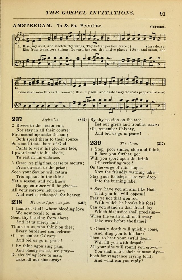 The Christian Hymnal: a choice collection of hymns and tunes for congregational and social worship page 91