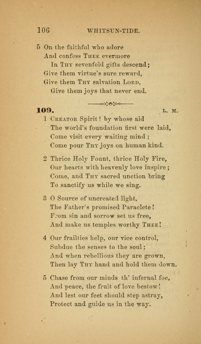 The Church Hymnal: a collection of hymns from the Prayer book hymnal, Additional hymns, and Hymns ancient and modern, and Hymns for church and home. For use in Churches where licensed by the Bishop page 106