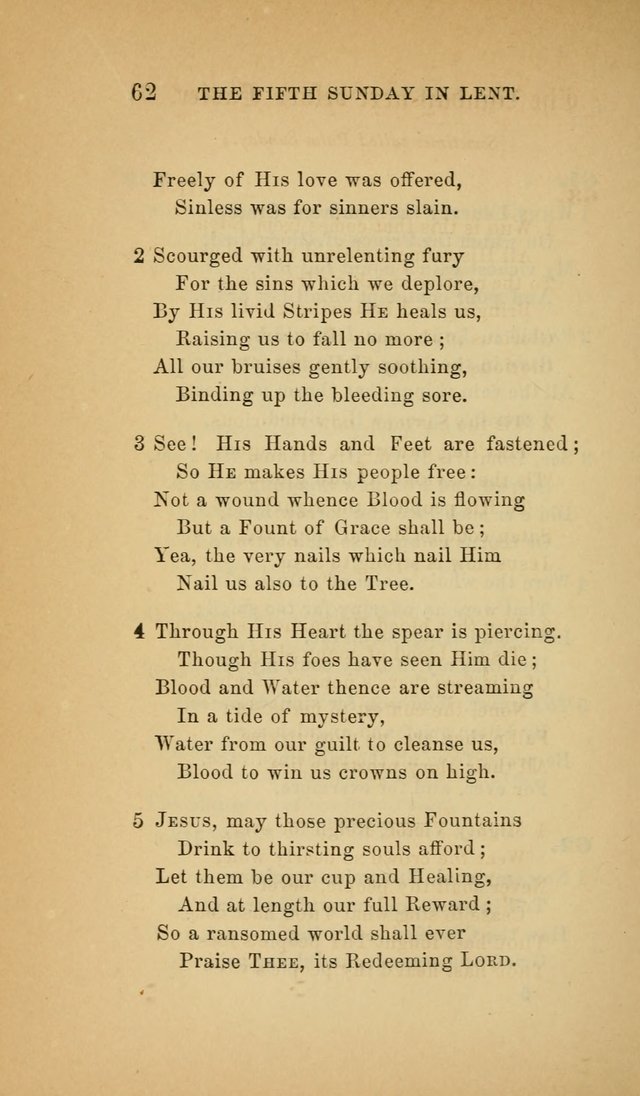 The Church Hymnal: a collection of hymns from the Prayer book hymnal, Additional hymns, and Hymns ancient and modern, and Hymns for church and home. For use in Churches where licensed by the Bishop page 62