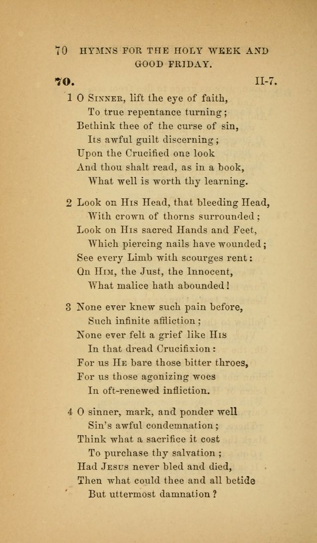 The Church Hymnal: a collection of hymns from the Prayer book hymnal, Additional hymns, and Hymns ancient and modern, and Hymns for church and home. For use in Churches where licensed by the Bishop page 70