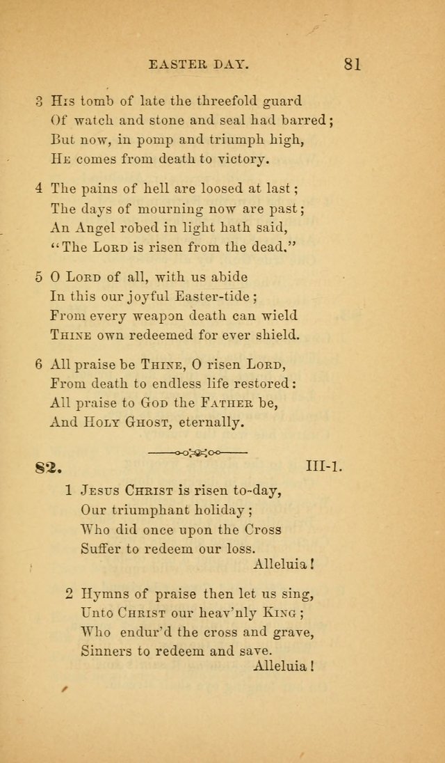 The Church Hymnal: a collection of hymns from the Prayer book hymnal, Additional hymns, and Hymns ancient and modern, and Hymns for church and home. For use in Churches where licensed by the Bishop page 81