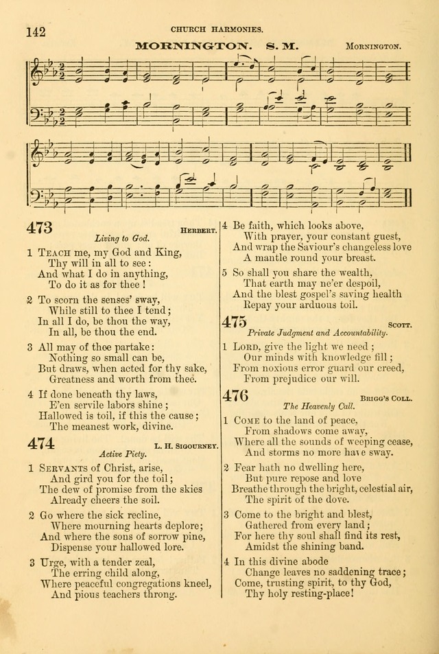 Church Harmonies: a collection of hymns and tunes for the use of Congregations page 142