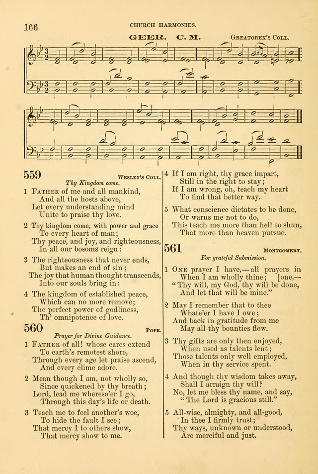 Church Harmonies: a collection of hymns and tunes for the use of Congregations page 166