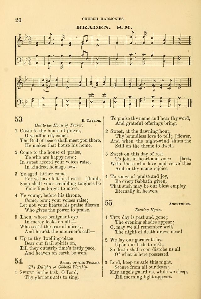 Church Harmonies: a collection of hymns and tunes for the use of Congregations page 20