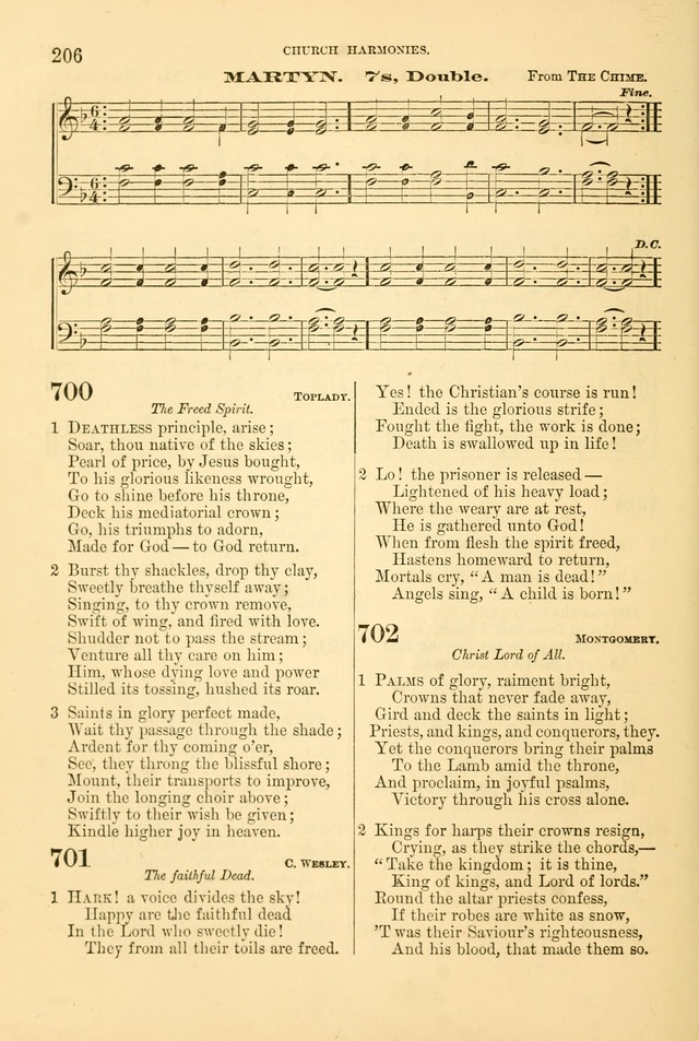 Church Harmonies: a collection of hymns and tunes for the use of Congregations page 206