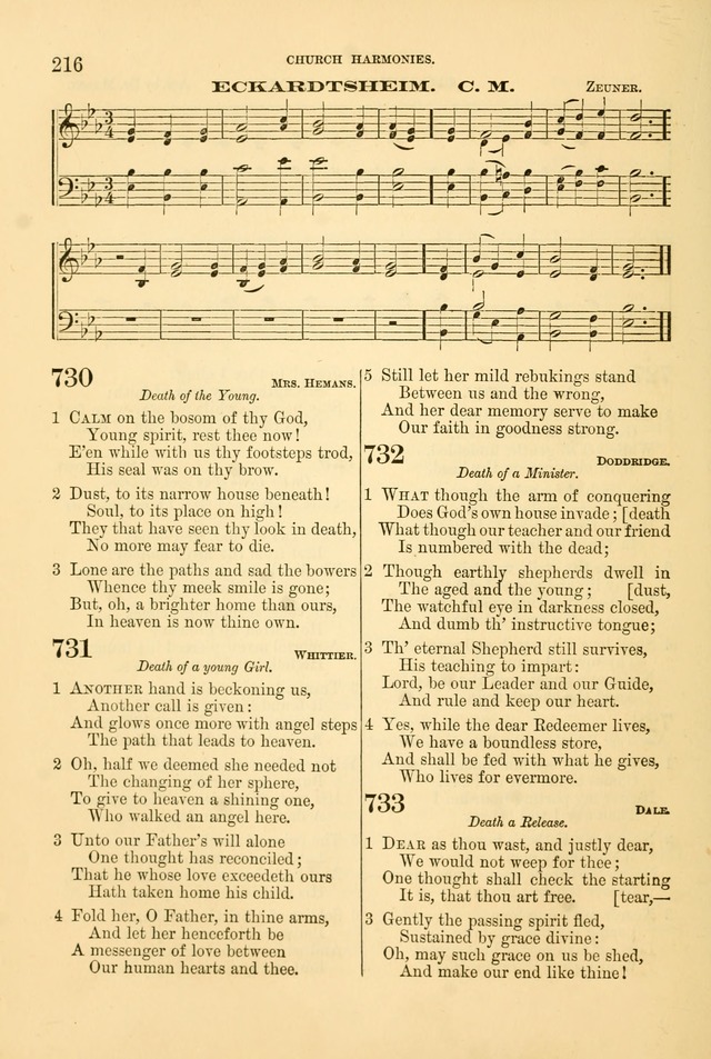 Church Harmonies: a collection of hymns and tunes for the use of Congregations page 216