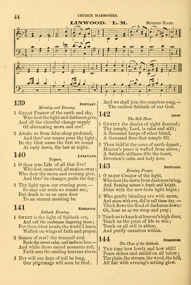 Church Harmonies: a collection of hymns and tunes for the use of Congregations page 44