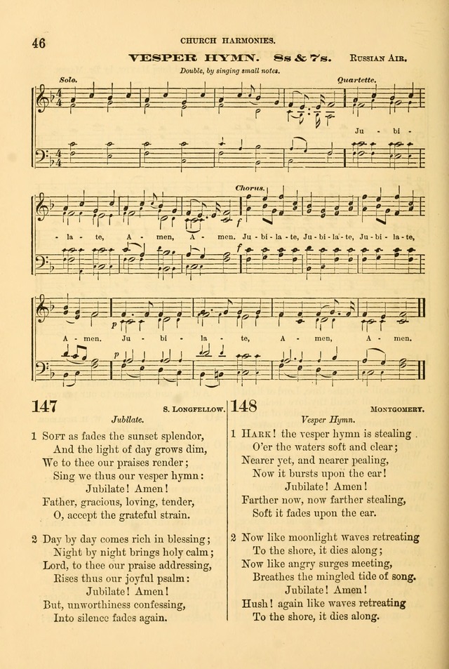 Church Harmonies: a collection of hymns and tunes for the use of Congregations page 46