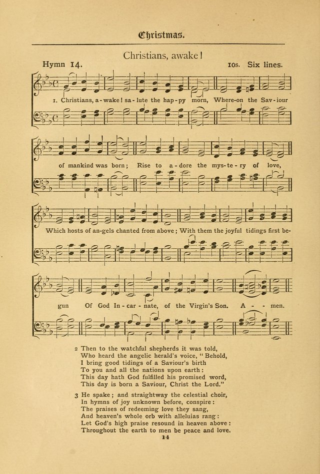 The Catholic Hymnal: containing hymns for congregational and home use, and the vesper psalms, the office of compline, the litanies, hymns at benediction, etc. page 14