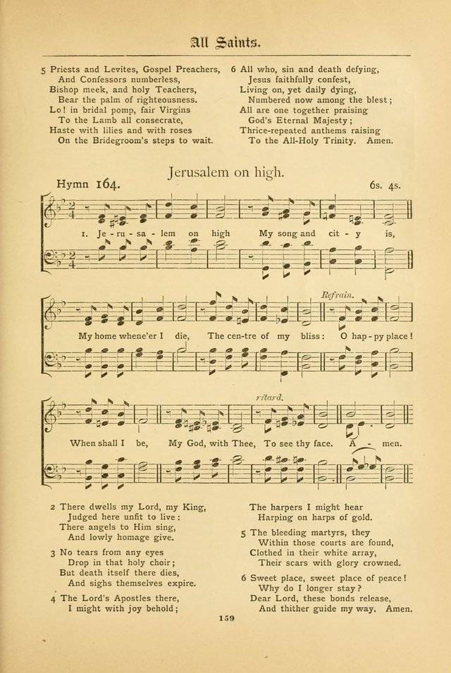 The Catholic Hymnal: containing hymns for congregational and home use, and the vesper psalms, the office of compline, the litanies, hymns at benediction, etc. page 159