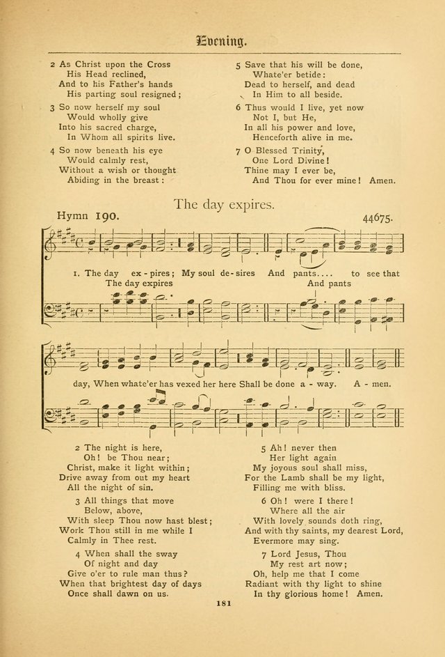 The Catholic Hymnal: containing hymns for congregational and home use, and the vesper psalms, the office of compline, the litanies, hymns at benediction, etc. page 181