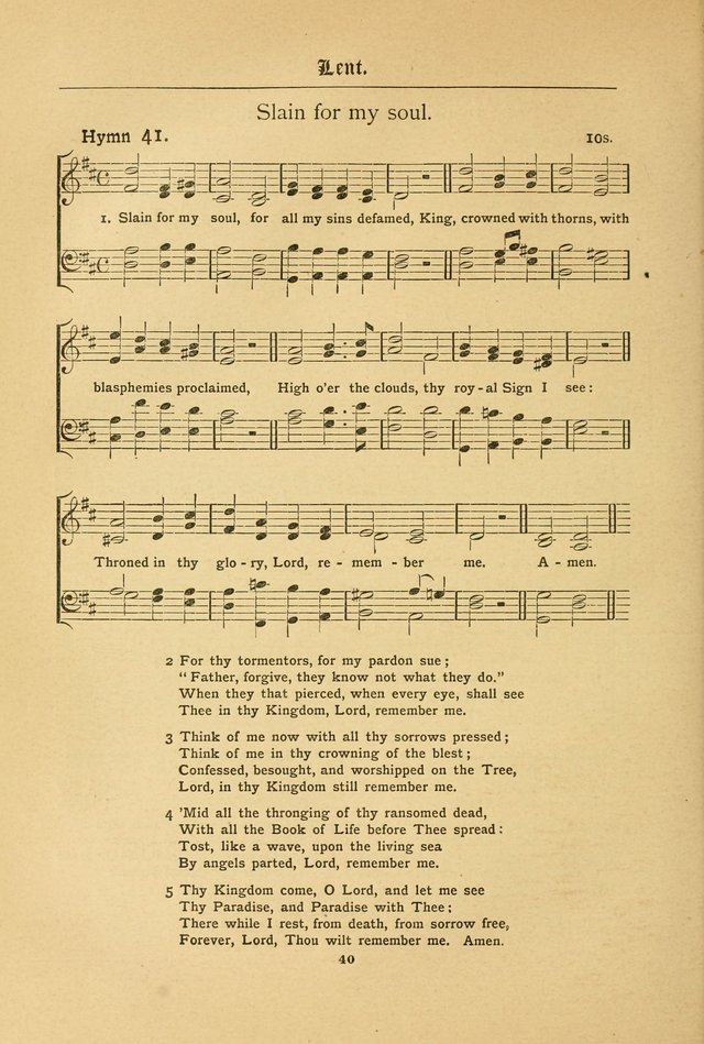 The Catholic Hymnal: containing hymns for congregational and home use, and the vesper psalms, the office of compline, the litanies, hymns at benediction, etc. page 40