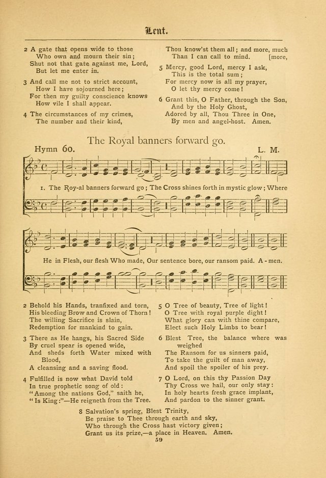 The Catholic Hymnal: containing hymns for congregational and home use, and the vesper psalms, the office of compline, the litanies, hymns at benediction, etc. page 59
