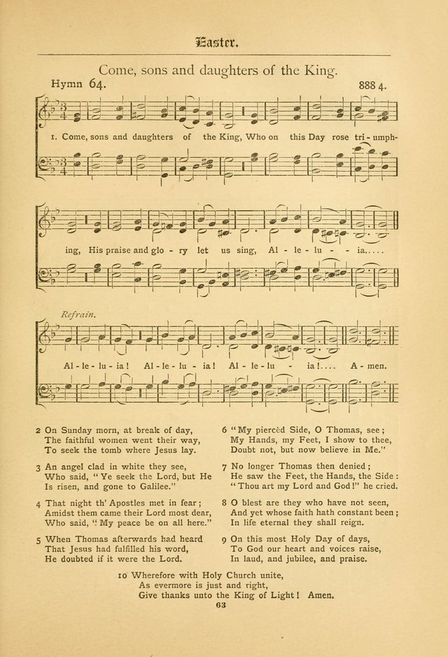The Catholic Hymnal: containing hymns for congregational and home use, and the vesper psalms, the office of compline, the litanies, hymns at benediction, etc. page 63