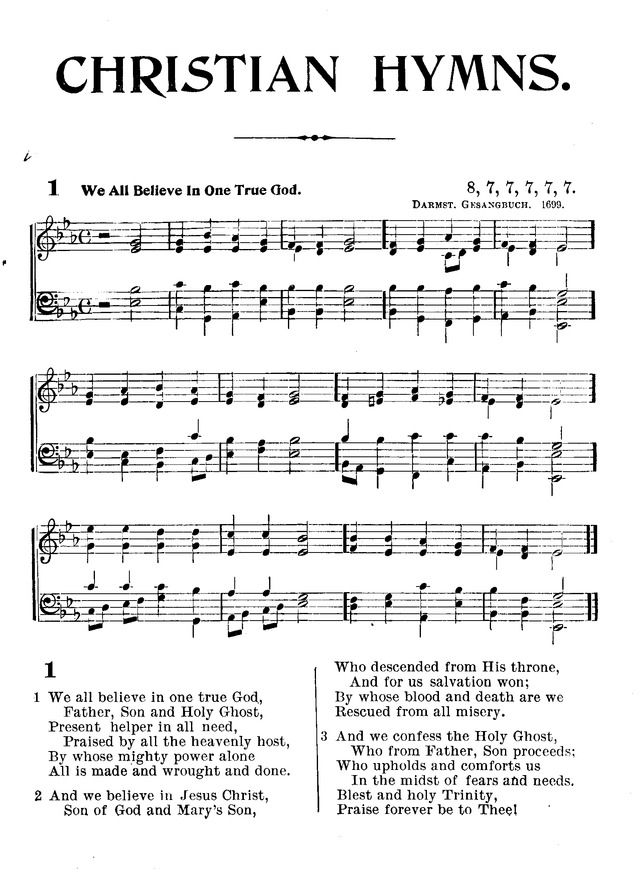 Christian Hymns: for church, school and home, with music page 1