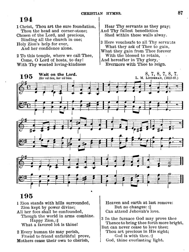 Christian Hymns: for church, school and home, with music page 85